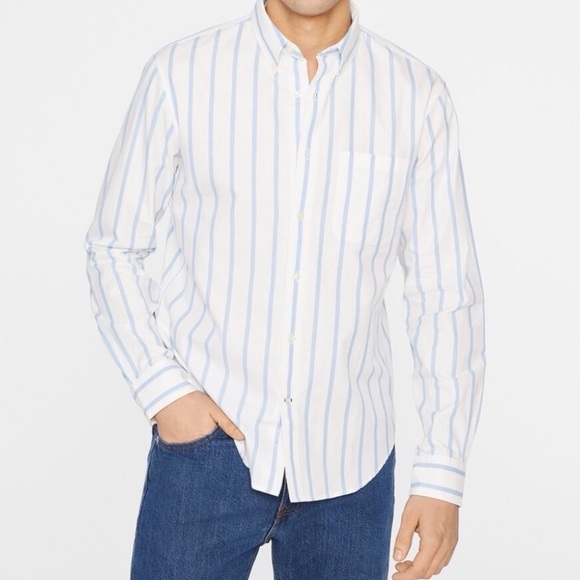 Club Monaco Other - Club Monaco NWOT Men's Slim Fit Striped White and Blue Shirt